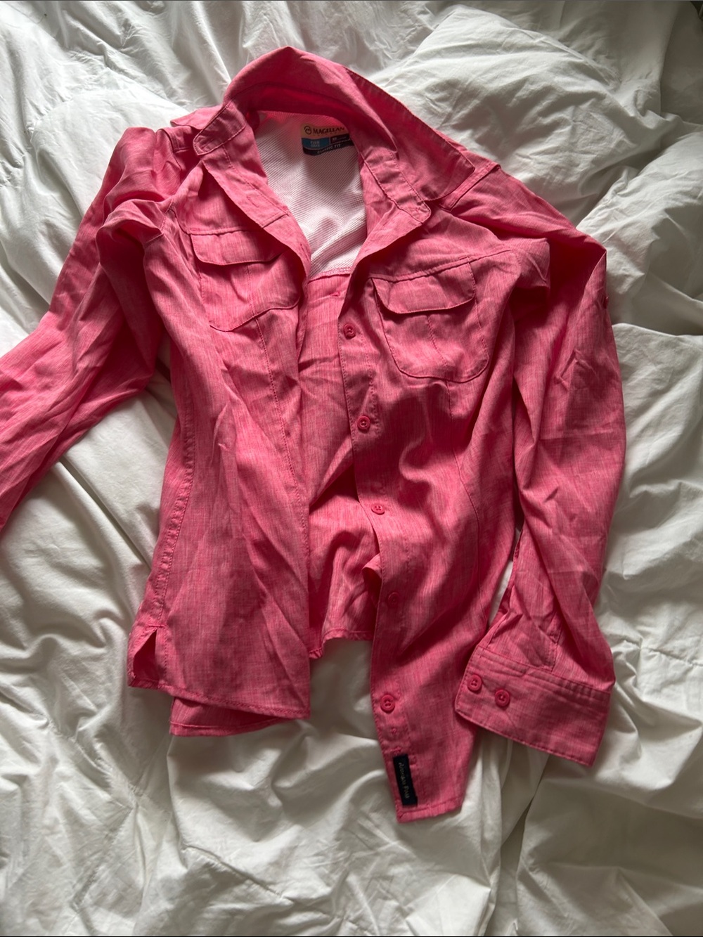 Magellan Outdoors Pink Button-Front Shirt Jacket